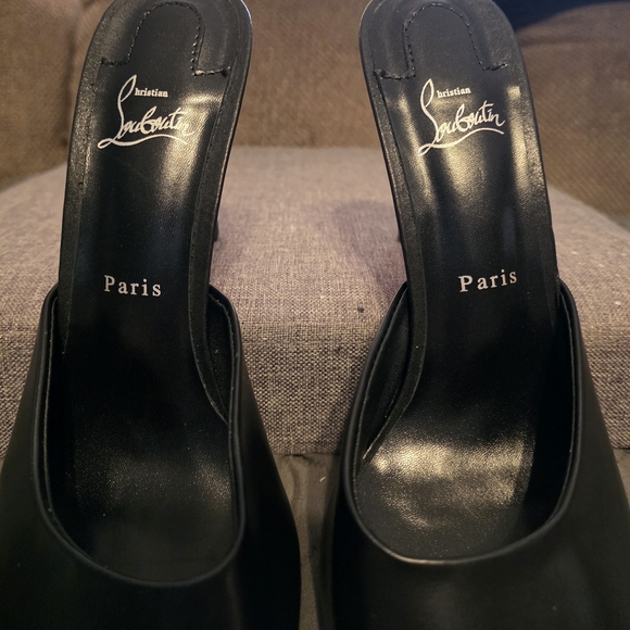 Miss Z Christian Louboutin Black Peep-Toe Heels - Picture 2 of 5